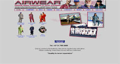 Desktop Screenshot of airwear.co.za